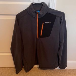Eddie Bauer Men's Cloud Layer Pro 1/4-Zip Gray First Ascent Pullover Size L